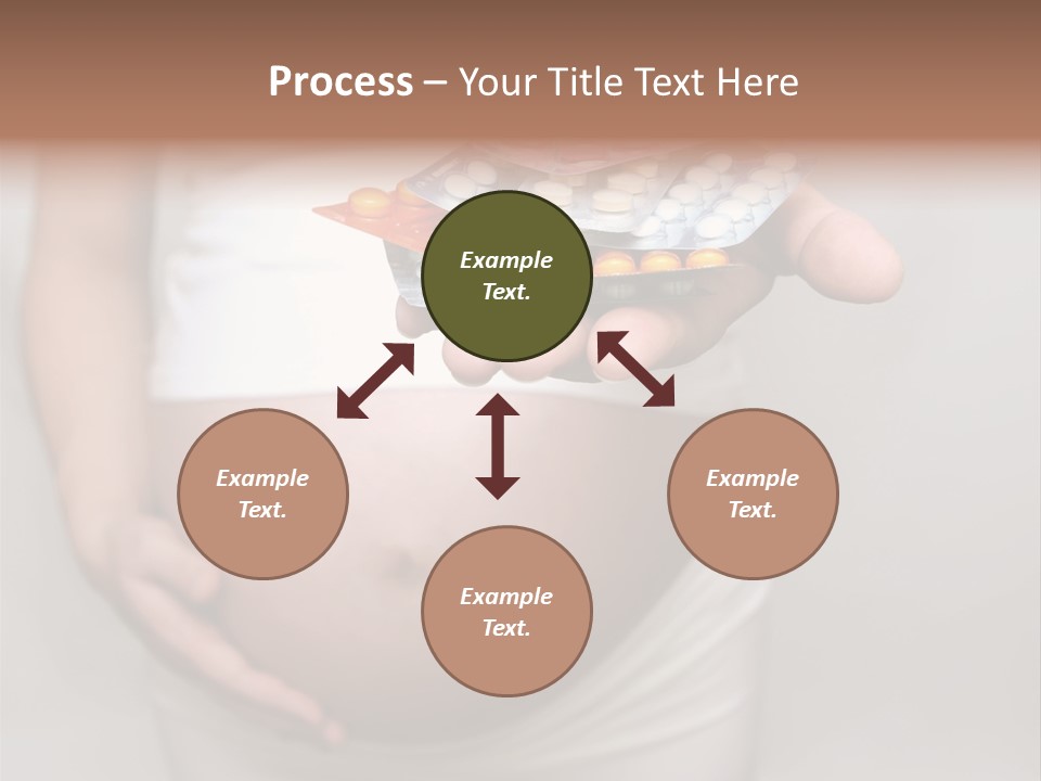 Pregnant Woman Holding Medicine. Nine Month. Third Trimester PowerPoint Template