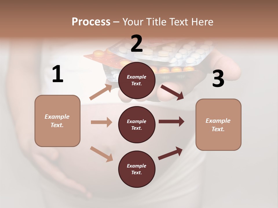 Pregnant Woman Holding Medicine. Nine Month. Third Trimester PowerPoint Template