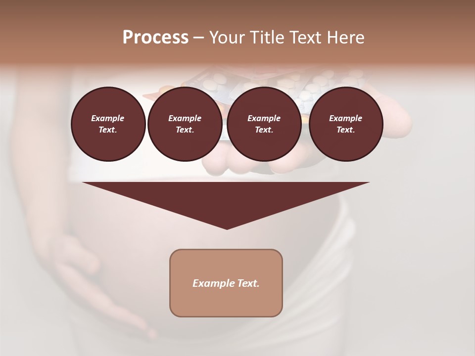 Pregnant Woman Holding Medicine. Nine Month. Third Trimester PowerPoint Template