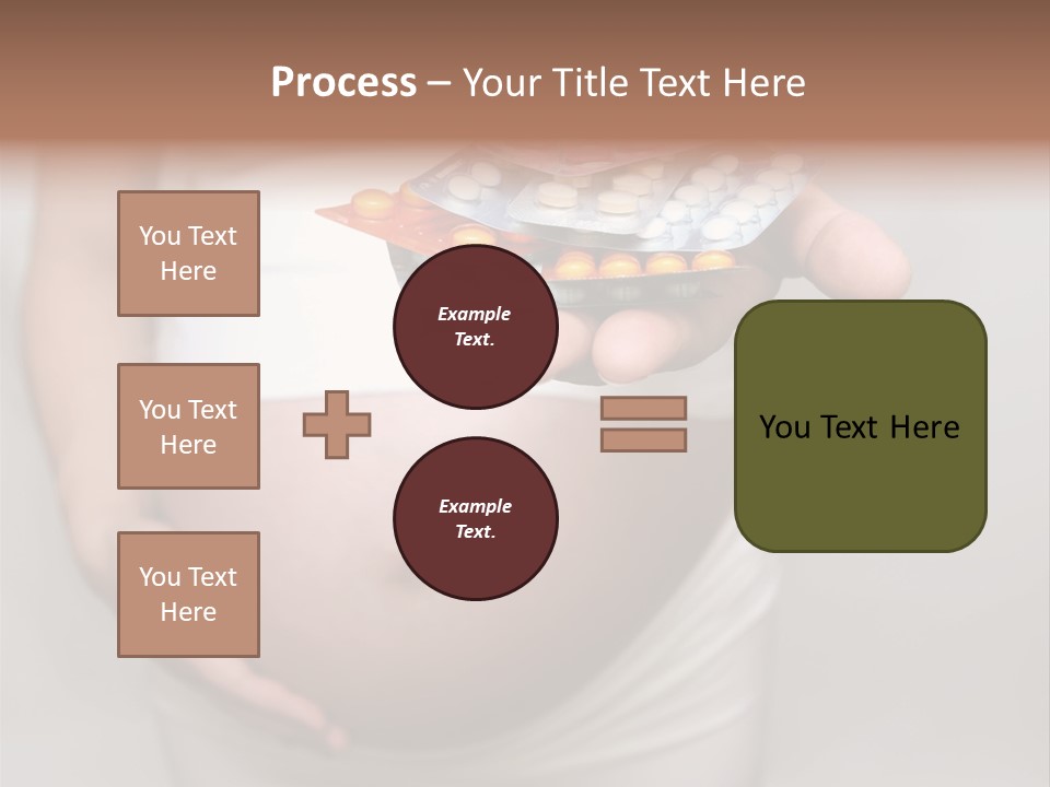 Pregnant Woman Holding Medicine. Nine Month. Third Trimester PowerPoint Template