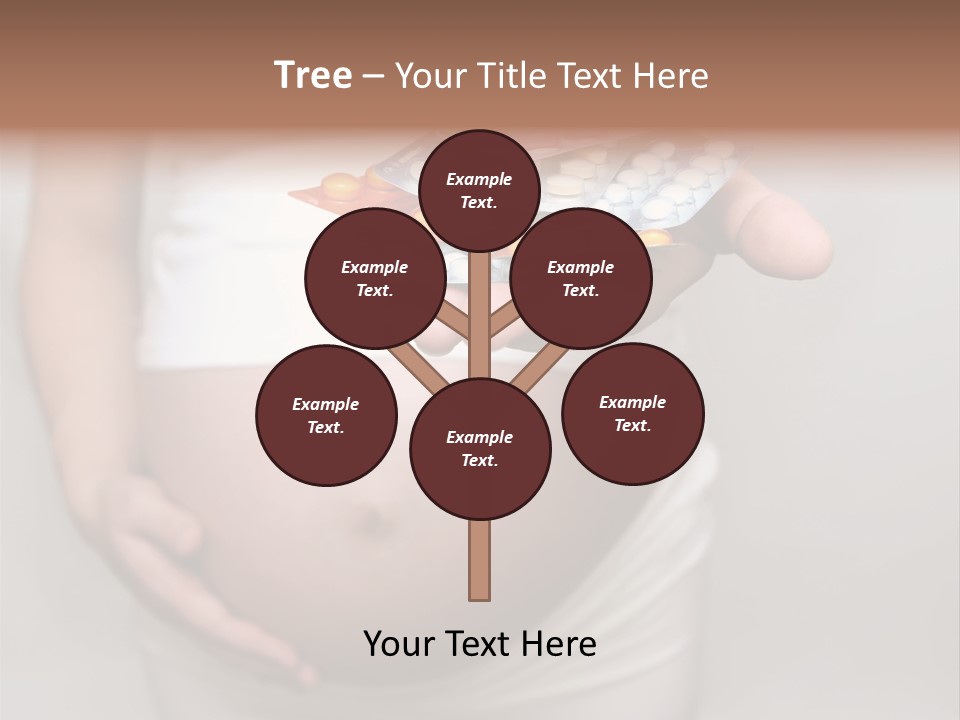 Pregnant Woman Holding Medicine. Nine Month. Third Trimester PowerPoint Template