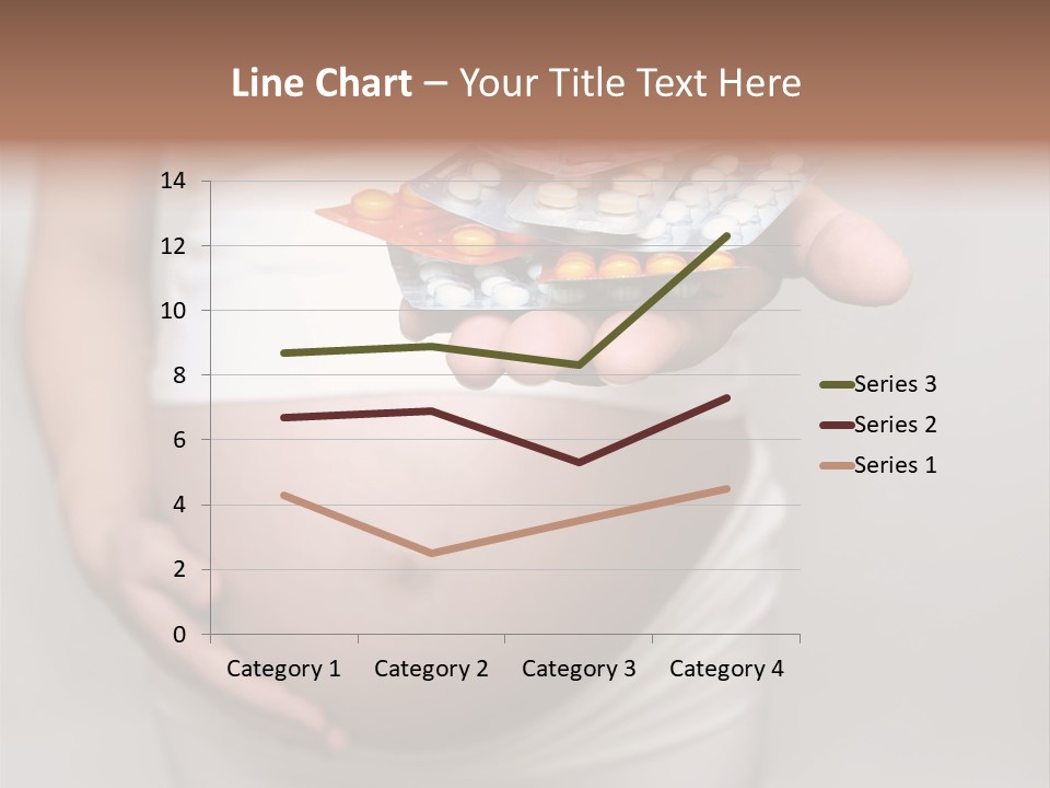 Pregnant Woman Holding Medicine. Nine Month. Third Trimester PowerPoint Template