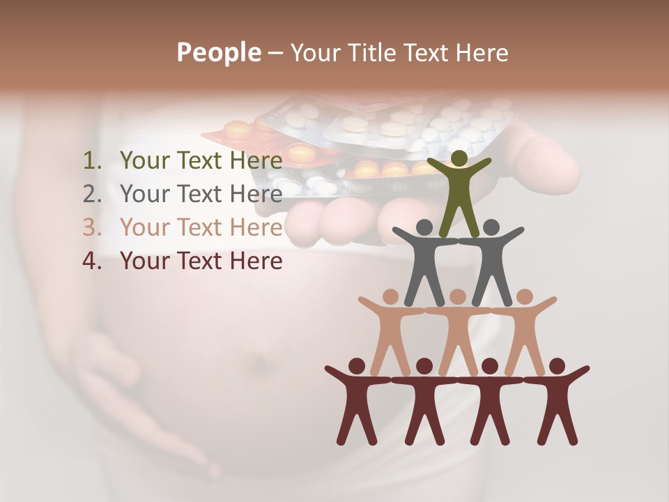 Pregnant Woman Holding Medicine. Nine Month. Third Trimester PowerPoint Template