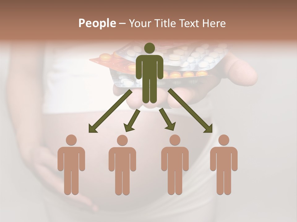 Pregnant Woman Holding Medicine. Nine Month. Third Trimester PowerPoint Template