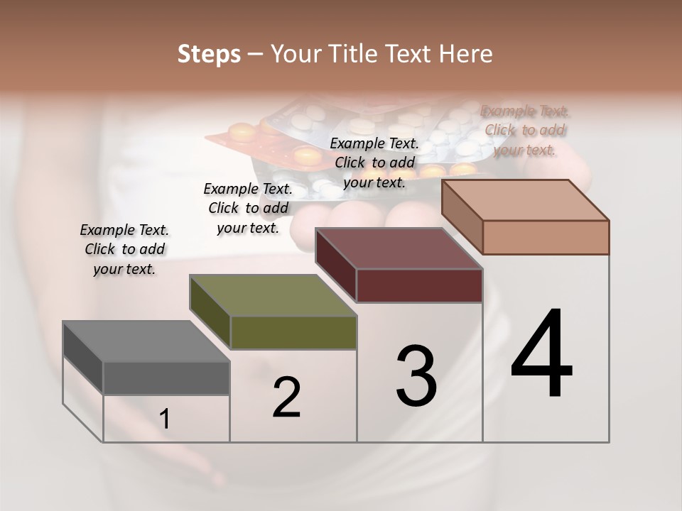 Pregnant Woman Holding Medicine. Nine Month. Third Trimester PowerPoint Template