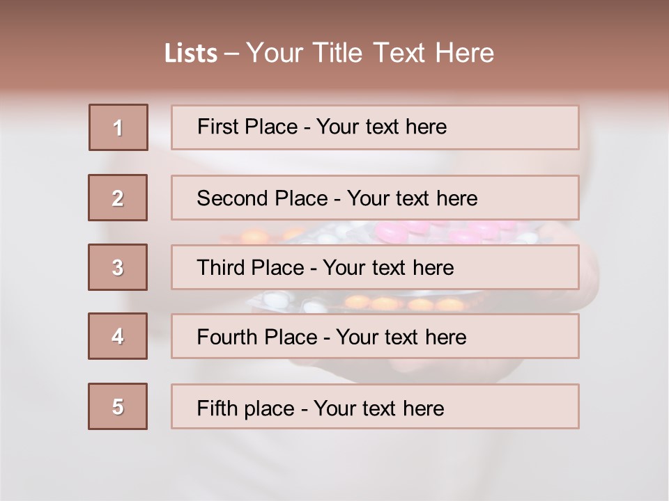 Pregnant Woman Holding Medicine. Nine Month. Third Trimester PowerPoint Template
