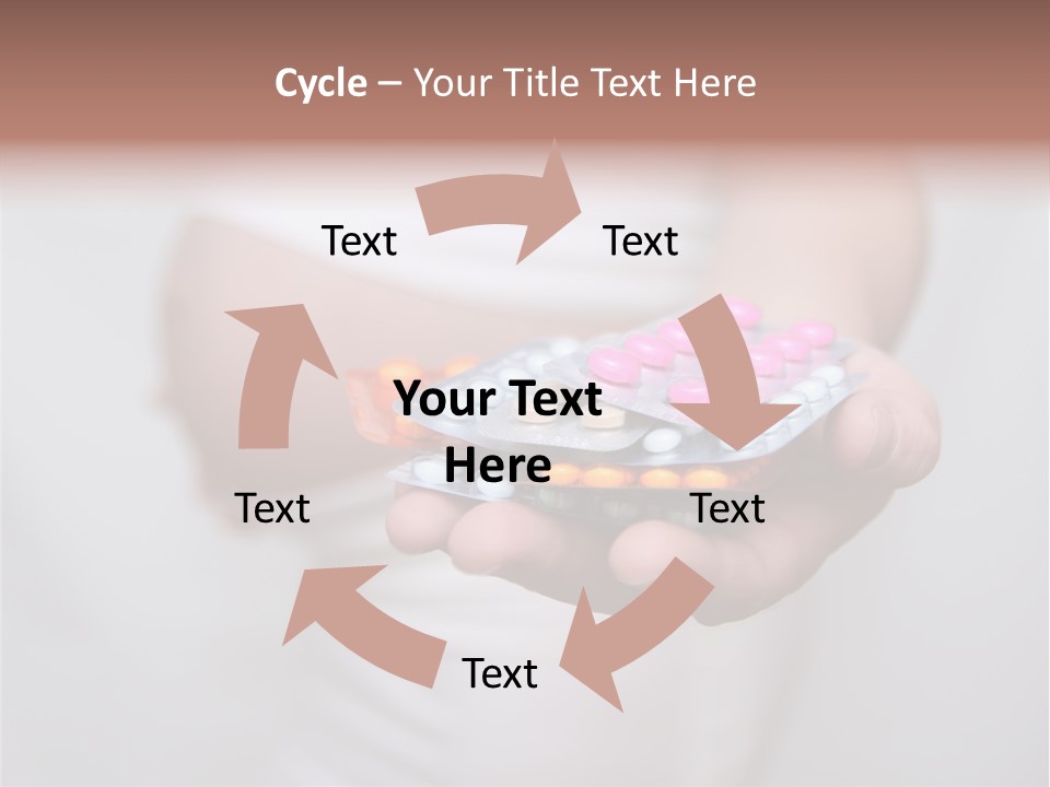 Pregnant Woman Holding Medicine. Nine Month. Third Trimester PowerPoint Template