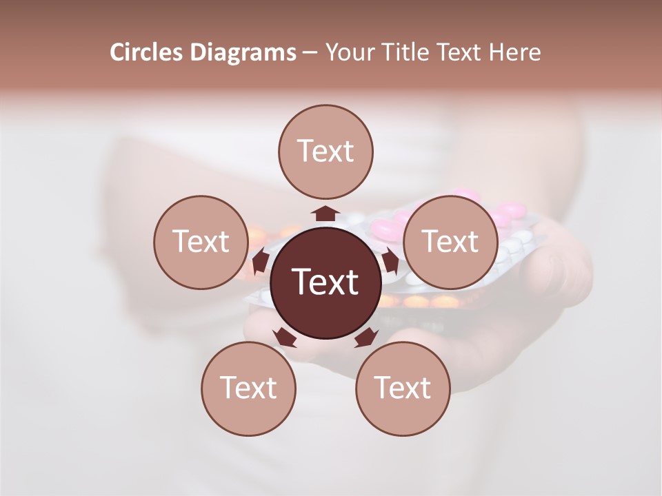 Pregnant Woman Holding Medicine. Nine Month. Third Trimester PowerPoint Template