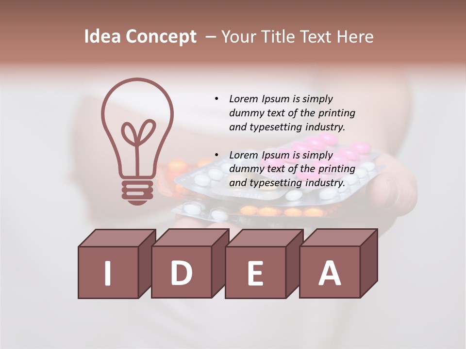 Pregnant Woman Holding Medicine. Nine Month. Third Trimester PowerPoint Template