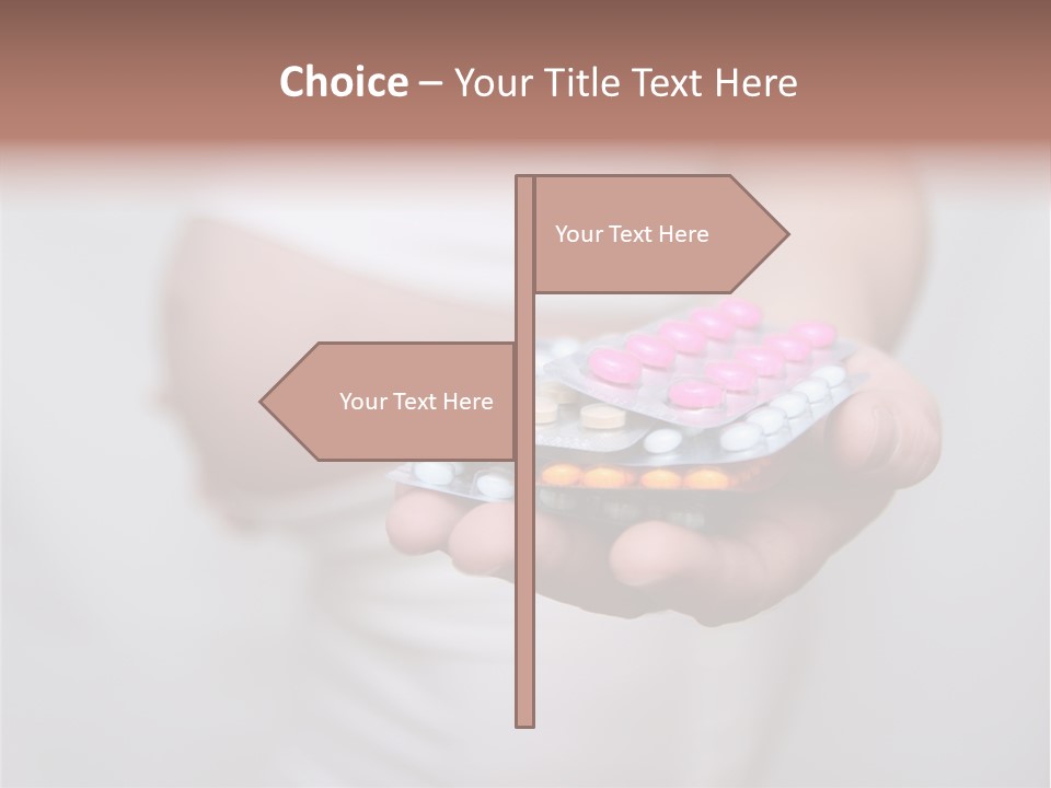 Pregnant Woman Holding Medicine. Nine Month. Third Trimester PowerPoint Template