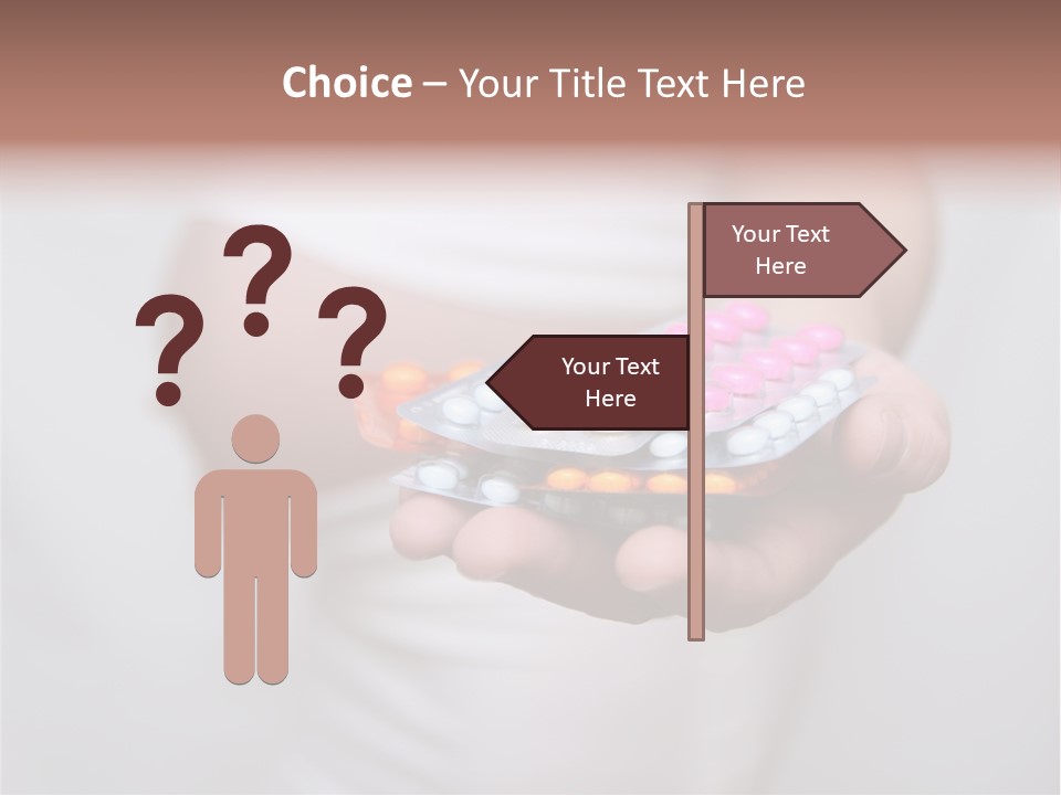 Pregnant Woman Holding Medicine. Nine Month. Third Trimester PowerPoint Template