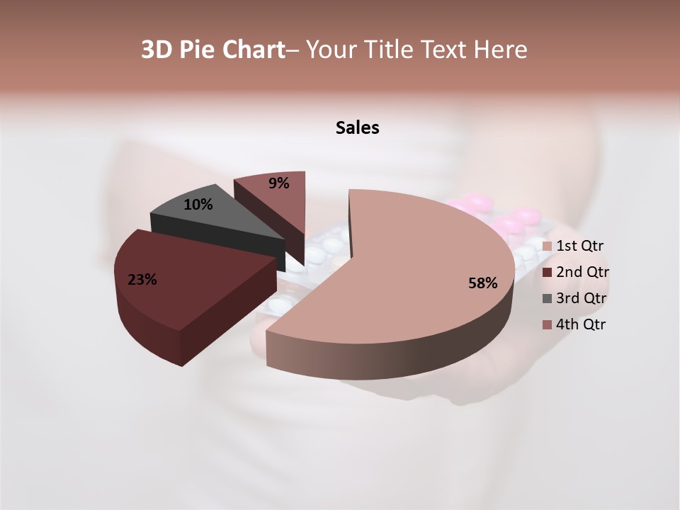 Pregnant Woman Holding Medicine. Nine Month. Third Trimester PowerPoint Template