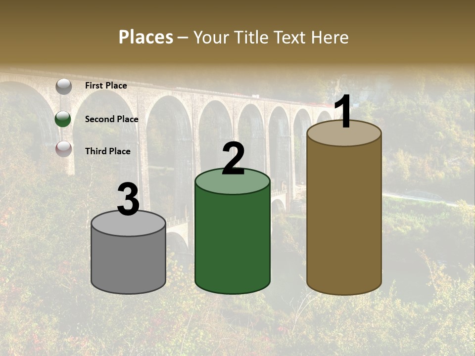 Road And Railway Viaduct Of Cize Bolozon, Ain, France PowerPoint Template