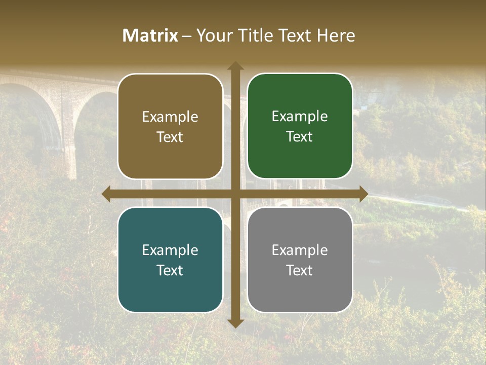 Road And Railway Viaduct Of Cize Bolozon, Ain, France PowerPoint Template
