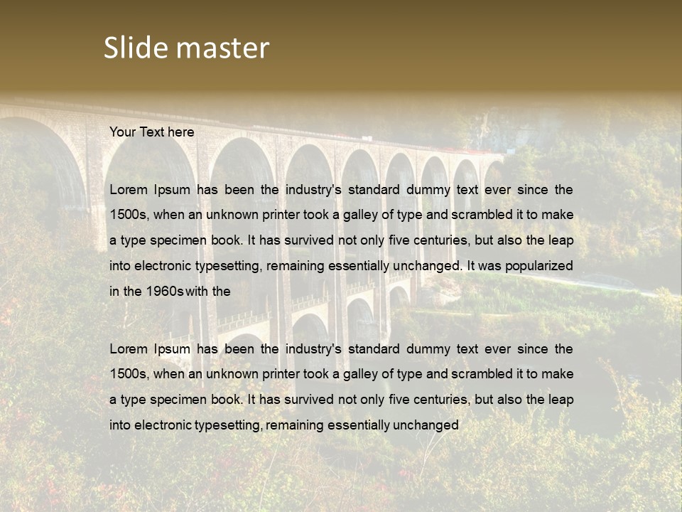 Road And Railway Viaduct Of Cize Bolozon, Ain, France PowerPoint Template