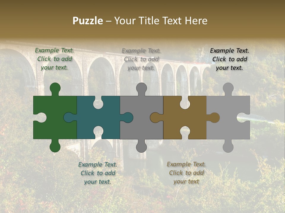 Road And Railway Viaduct Of Cize Bolozon, Ain, France PowerPoint Template