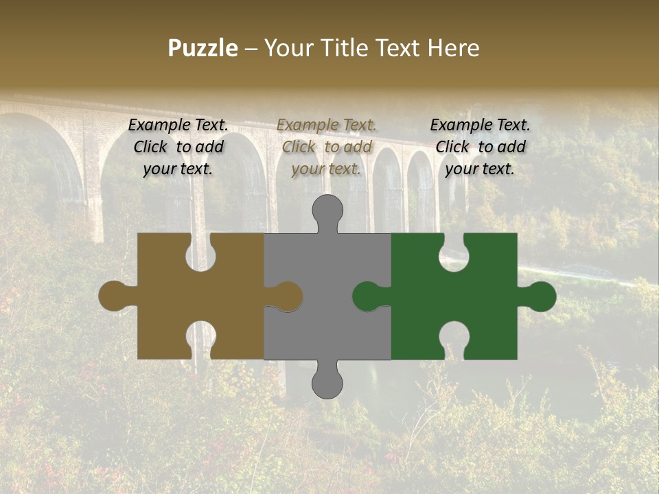 Road And Railway Viaduct Of Cize Bolozon, Ain, France PowerPoint Template