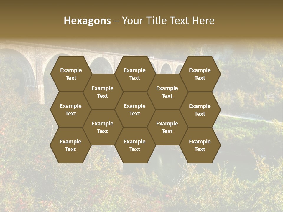 Road And Railway Viaduct Of Cize Bolozon, Ain, France PowerPoint Template