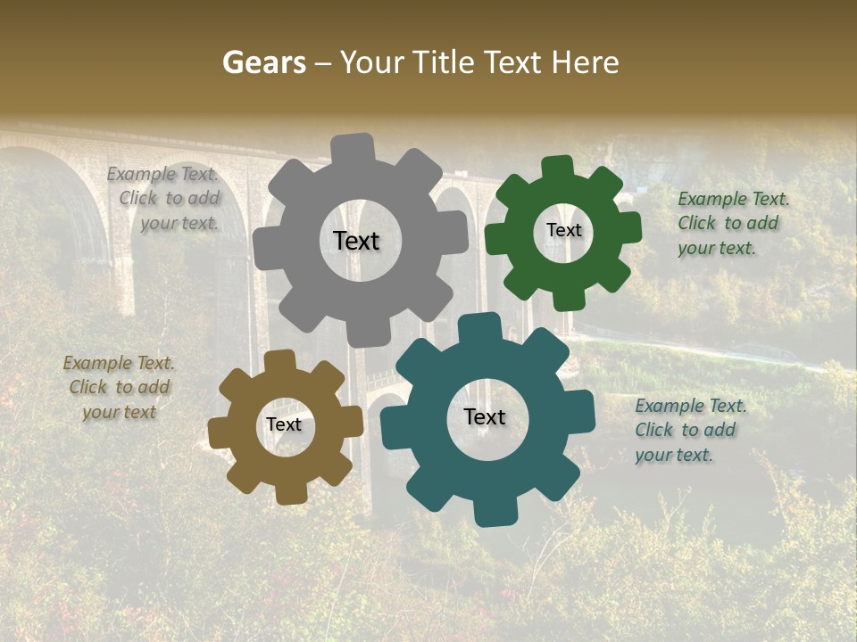 Road And Railway Viaduct Of Cize Bolozon, Ain, France PowerPoint Template