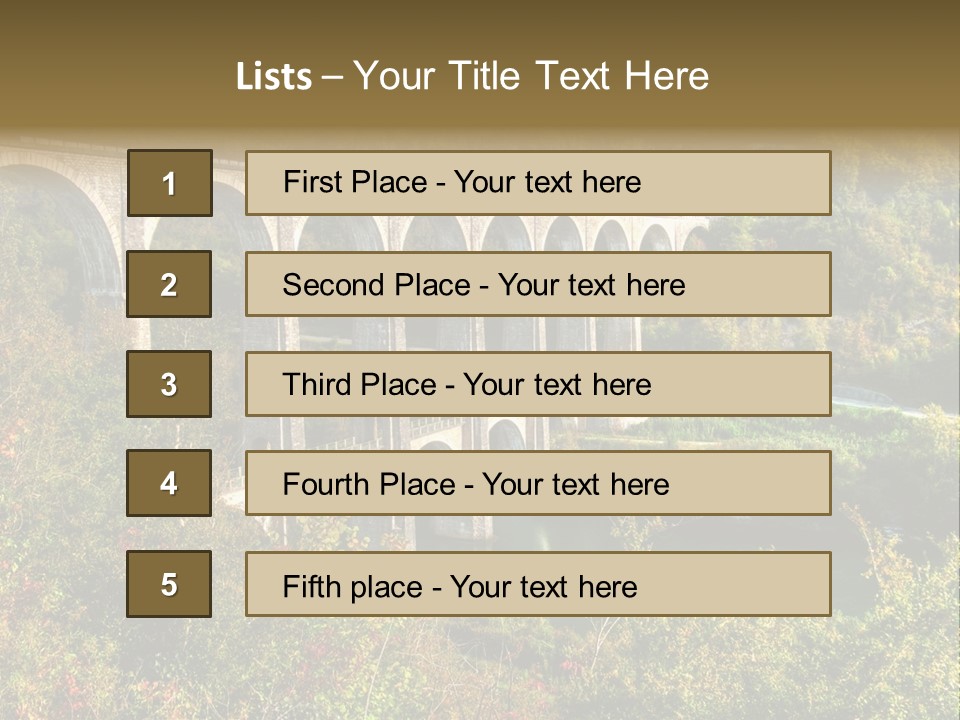 Road And Railway Viaduct Of Cize Bolozon, Ain, France PowerPoint Template