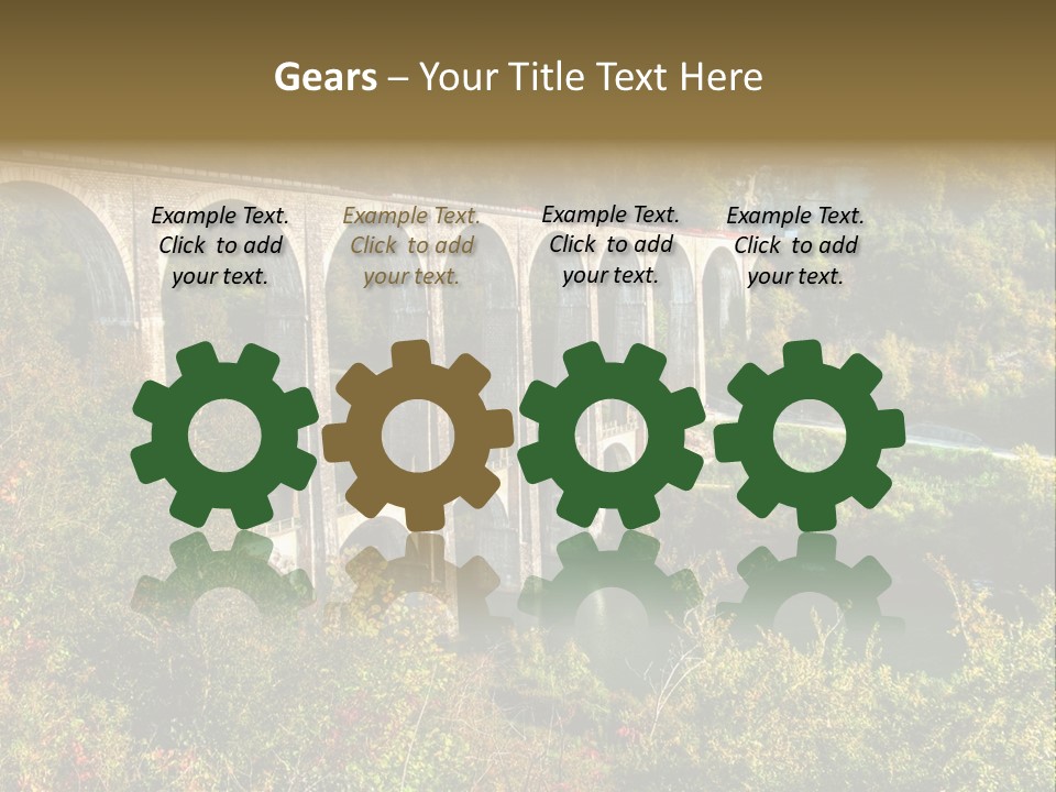 Road And Railway Viaduct Of Cize Bolozon, Ain, France PowerPoint Template