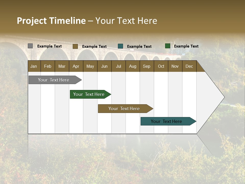 Road And Railway Viaduct Of Cize Bolozon, Ain, France PowerPoint Template