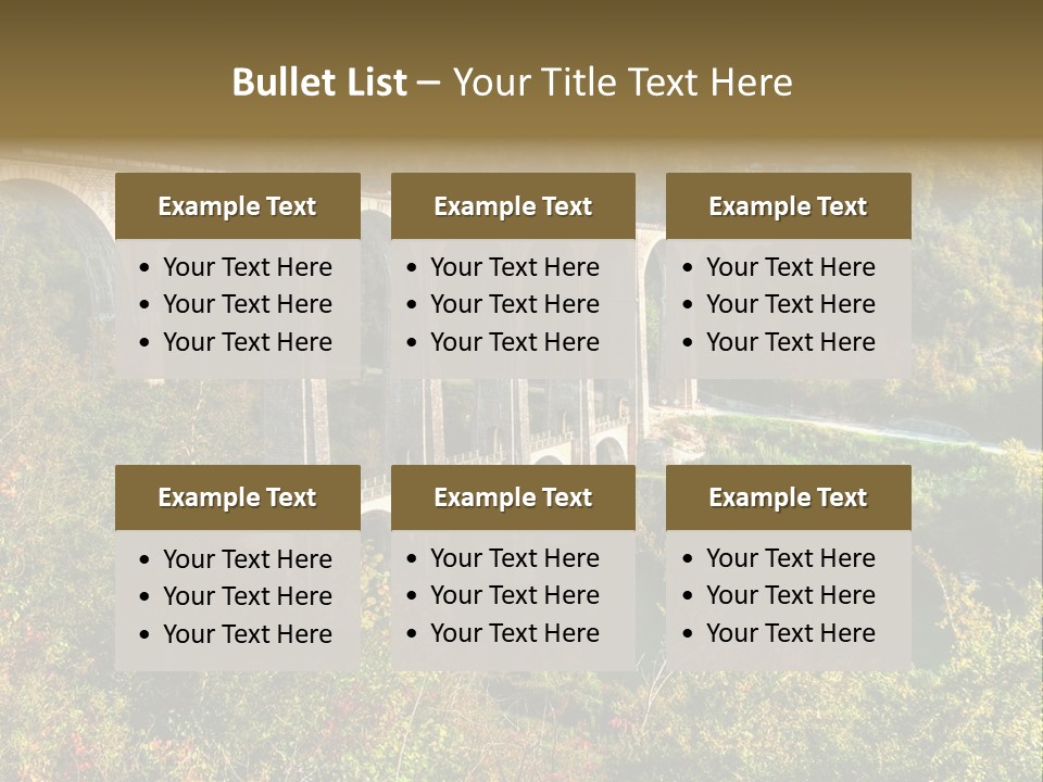 Road And Railway Viaduct Of Cize Bolozon, Ain, France PowerPoint Template