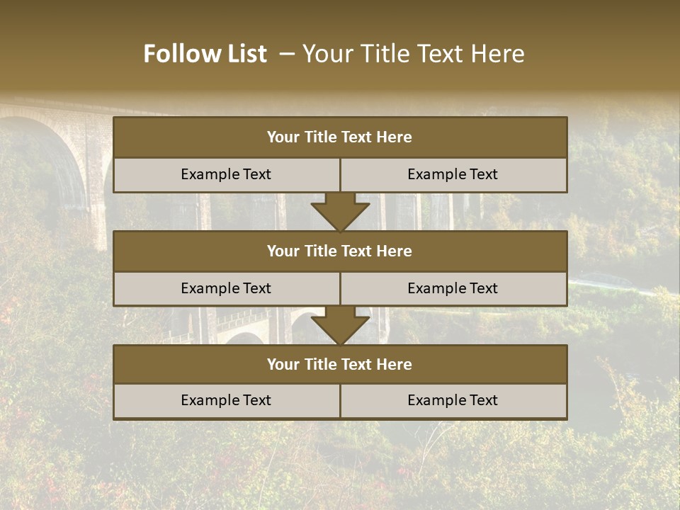 Road And Railway Viaduct Of Cize Bolozon, Ain, France PowerPoint Template