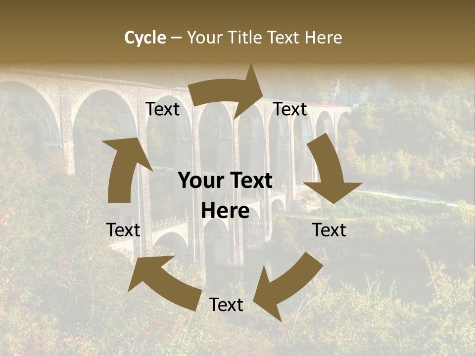 Road And Railway Viaduct Of Cize Bolozon, Ain, France PowerPoint Template