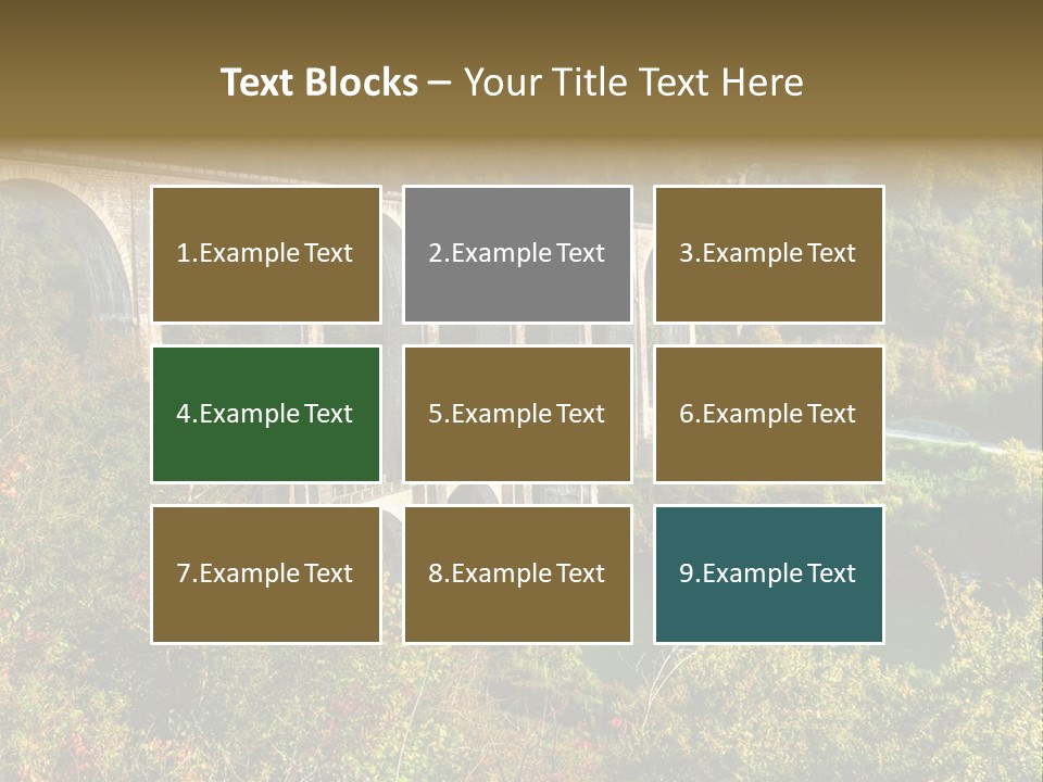 Road And Railway Viaduct Of Cize Bolozon, Ain, France PowerPoint Template