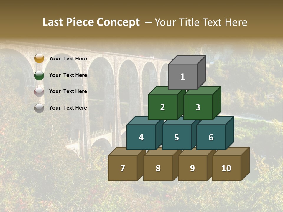 Road And Railway Viaduct Of Cize Bolozon, Ain, France PowerPoint Template