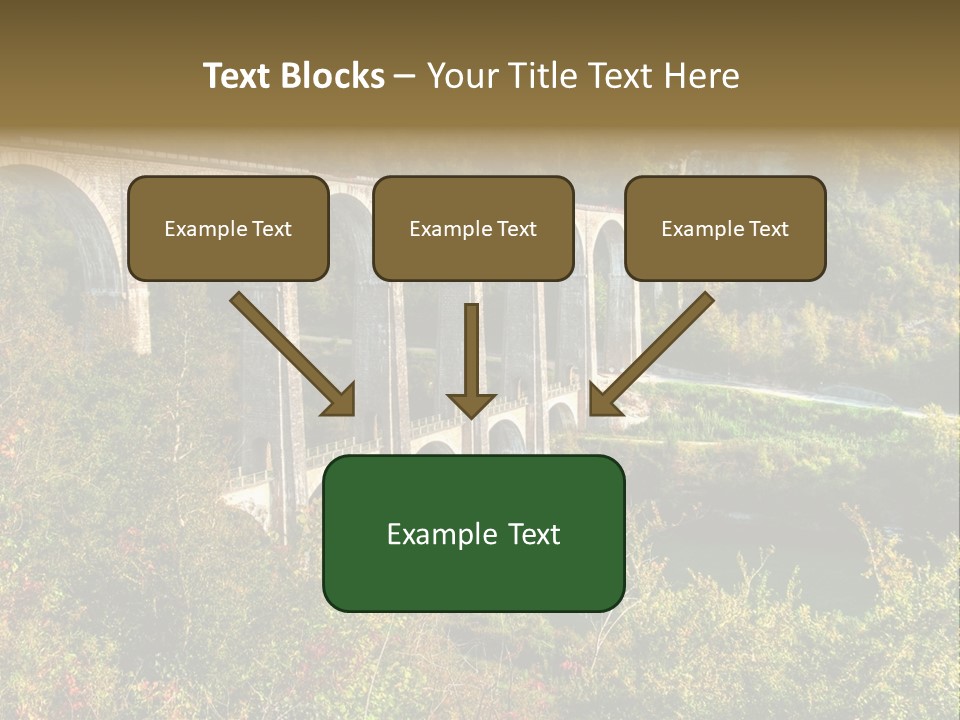 Road And Railway Viaduct Of Cize Bolozon, Ain, France PowerPoint Template