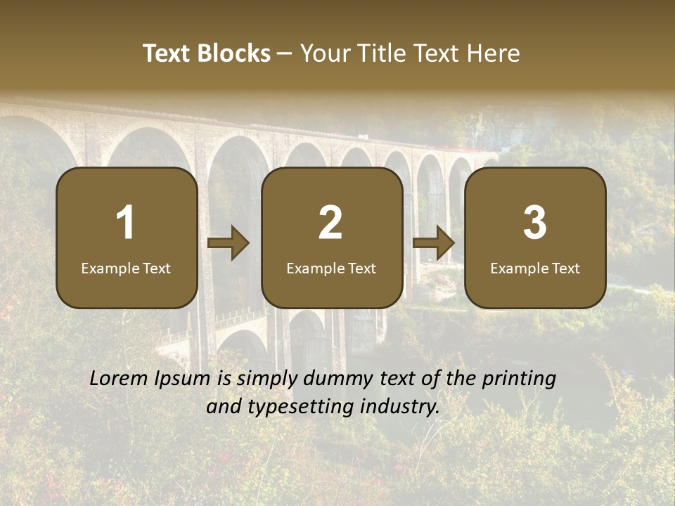 Road And Railway Viaduct Of Cize Bolozon, Ain, France PowerPoint Template