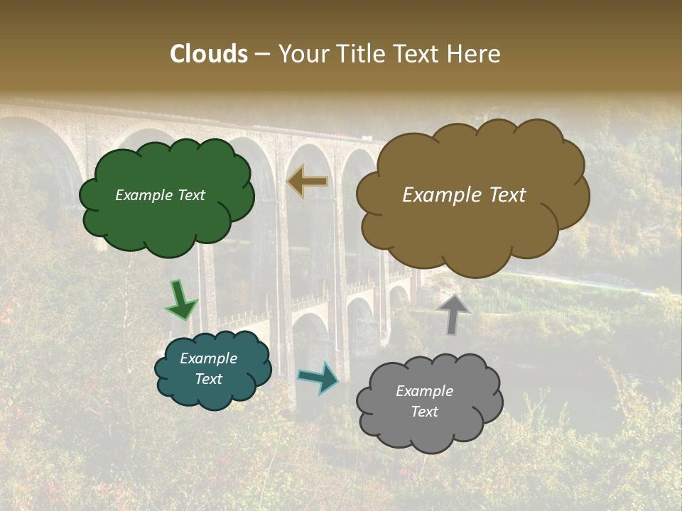 Road And Railway Viaduct Of Cize Bolozon, Ain, France PowerPoint Template