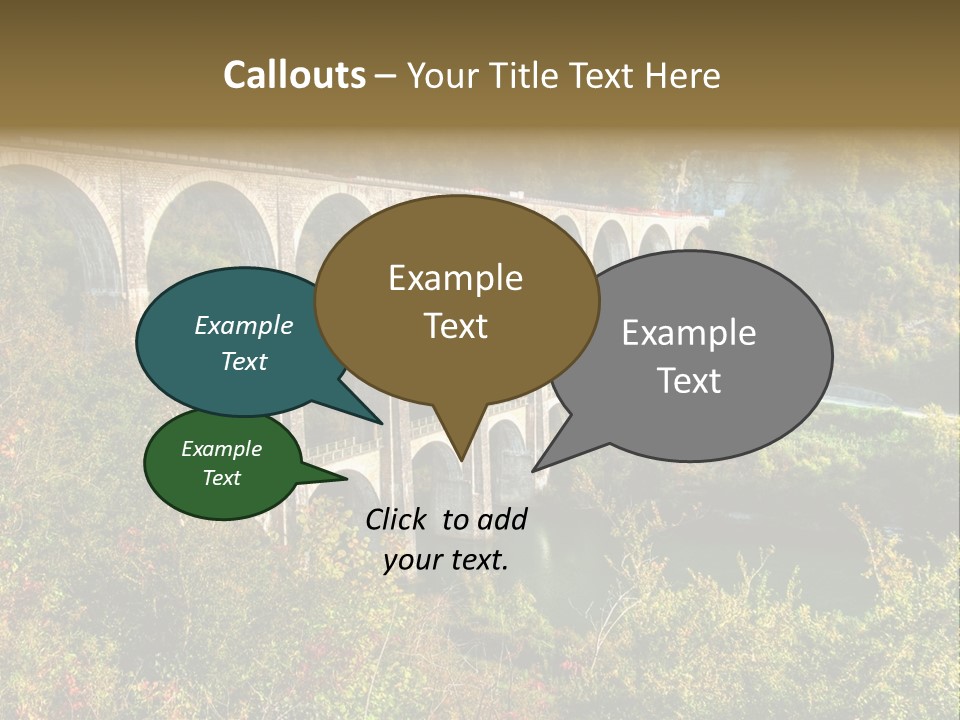 Road And Railway Viaduct Of Cize Bolozon, Ain, France PowerPoint Template