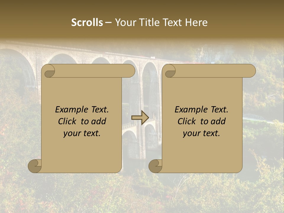 Road And Railway Viaduct Of Cize Bolozon, Ain, France PowerPoint Template