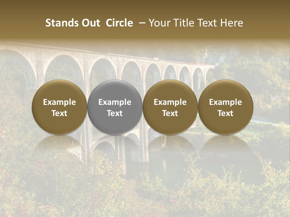 Road And Railway Viaduct Of Cize Bolozon, Ain, France PowerPoint Template