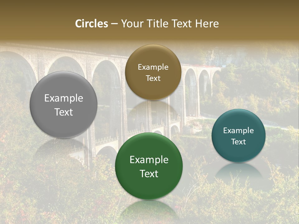 Road And Railway Viaduct Of Cize Bolozon, Ain, France PowerPoint Template