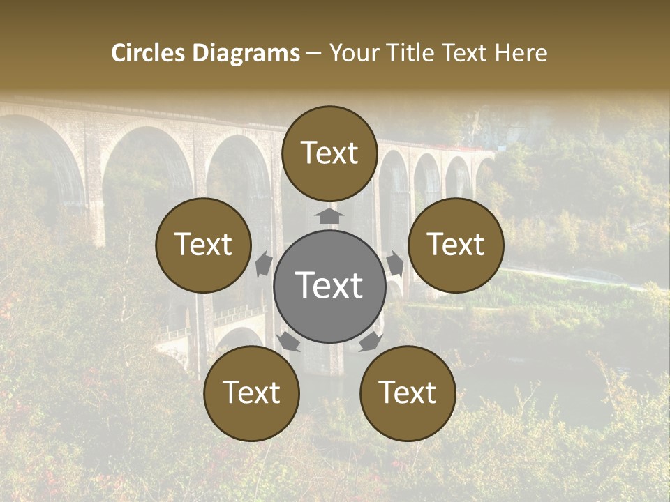 Road And Railway Viaduct Of Cize Bolozon, Ain, France PowerPoint Template