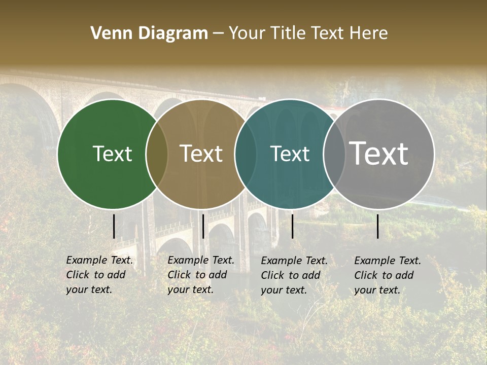 Road And Railway Viaduct Of Cize Bolozon, Ain, France PowerPoint Template