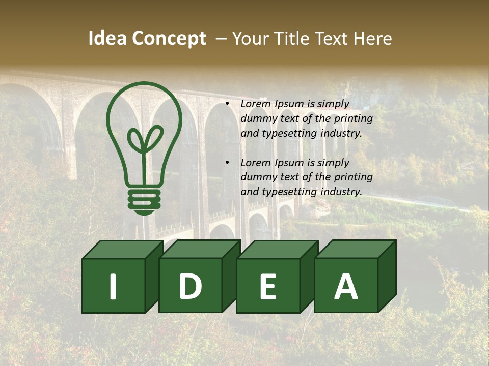 Road And Railway Viaduct Of Cize Bolozon, Ain, France PowerPoint Template