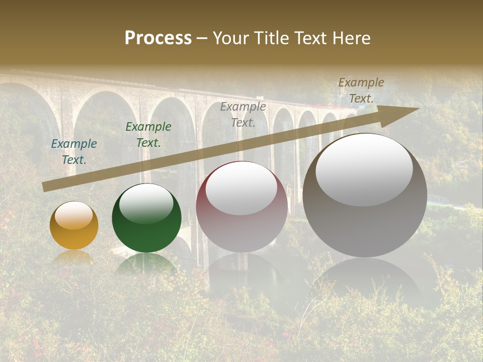 Road And Railway Viaduct Of Cize Bolozon, Ain, France PowerPoint Template