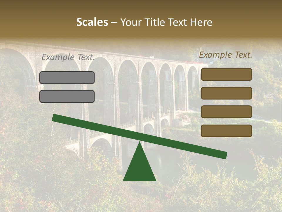 Road And Railway Viaduct Of Cize Bolozon, Ain, France PowerPoint Template
