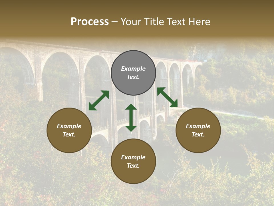Road And Railway Viaduct Of Cize Bolozon, Ain, France PowerPoint Template