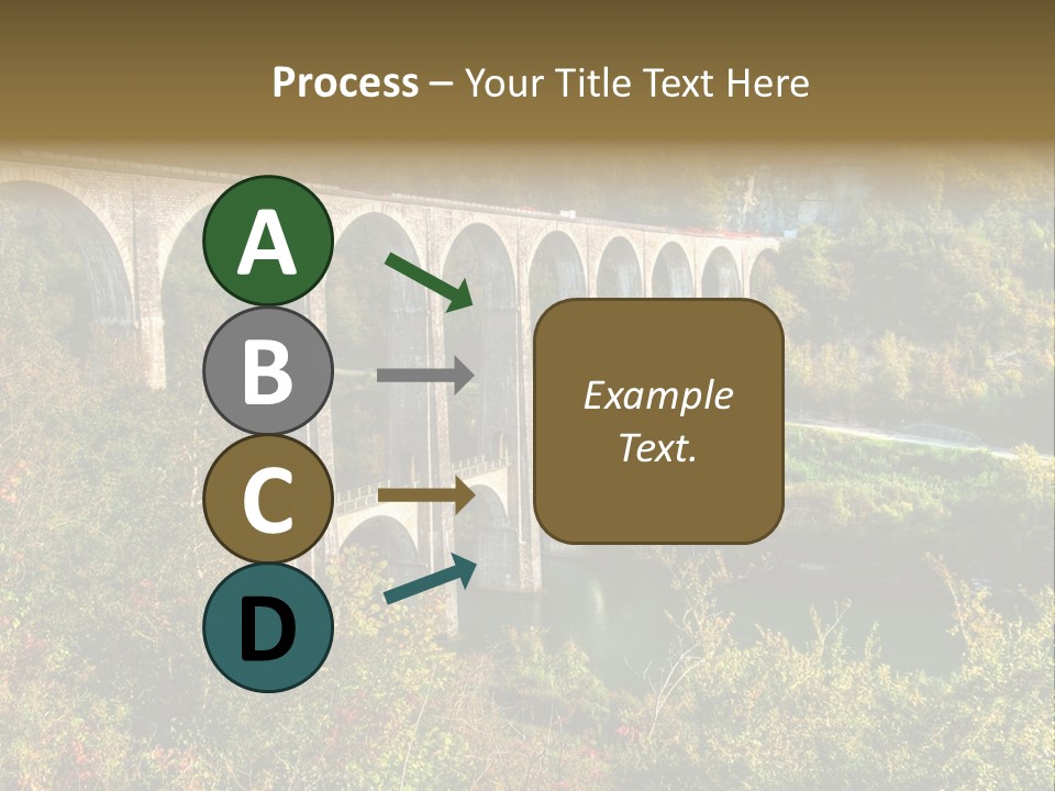 Road And Railway Viaduct Of Cize Bolozon, Ain, France PowerPoint Template