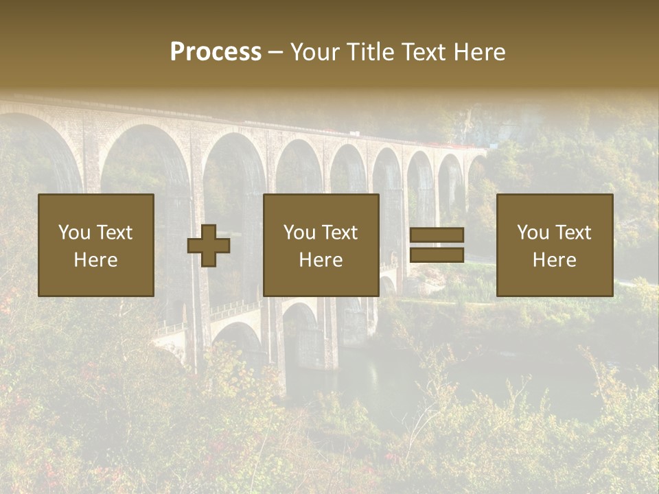 Road And Railway Viaduct Of Cize Bolozon, Ain, France PowerPoint Template