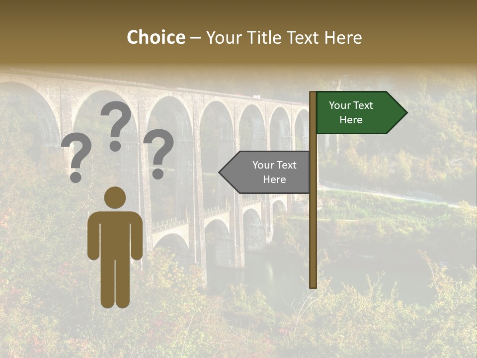 Road And Railway Viaduct Of Cize Bolozon, Ain, France PowerPoint Template