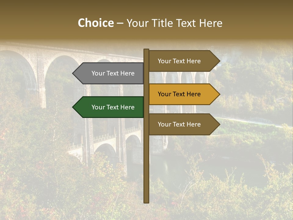 Road And Railway Viaduct Of Cize Bolozon, Ain, France PowerPoint Template