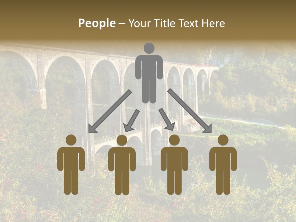 Road And Railway Viaduct Of Cize Bolozon, Ain, France PowerPoint Template