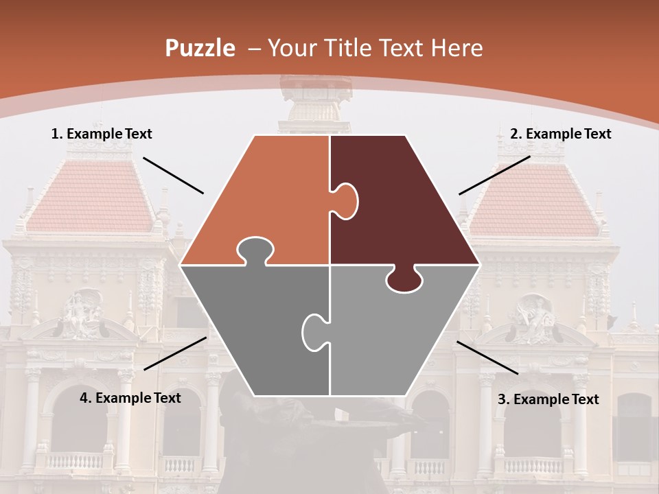 People's Committee Building In Ho Chi Minh City, Vietnam With Ho Chi Minh Statue In Front PowerPoint Template